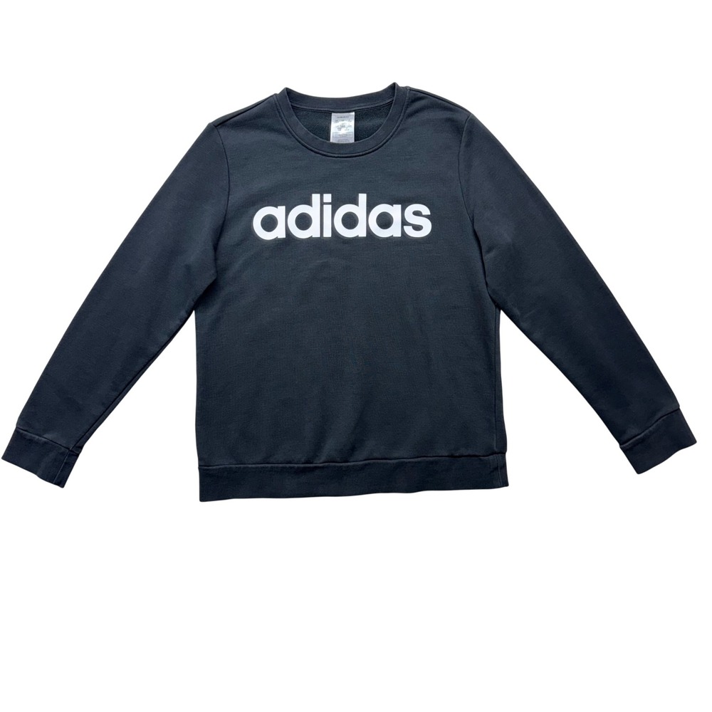 Adidas‎ Womens Essentials Linear Logo Crewneck Sweatshirt Black DP2363 Size L